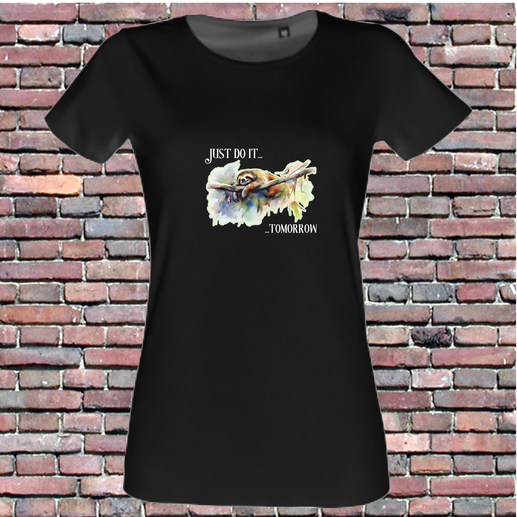 T-shirt luiaard just do it .... tommorow