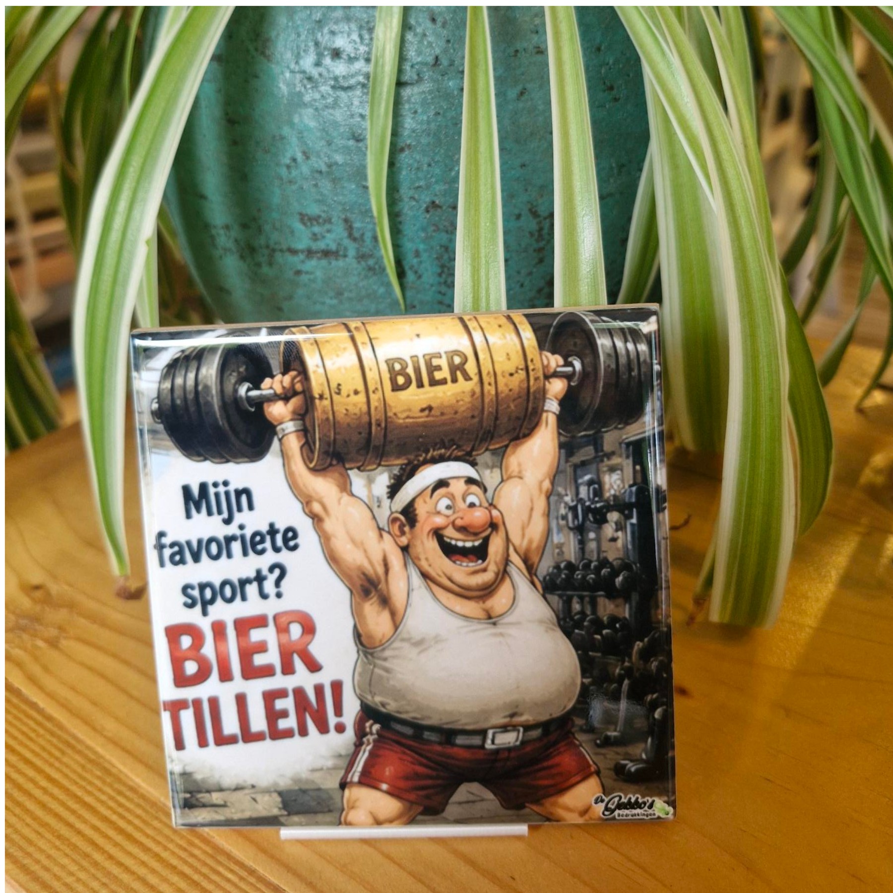 Tegeltje bier, bier tillen