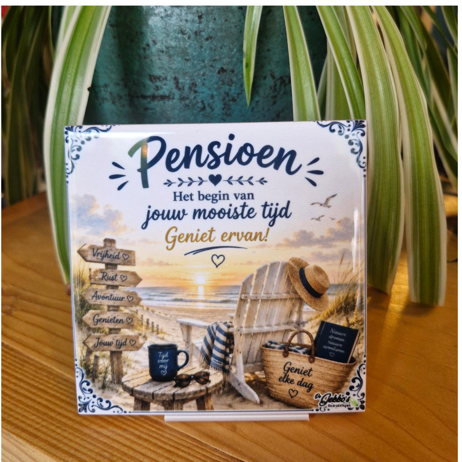Tegeltje pesioen strand